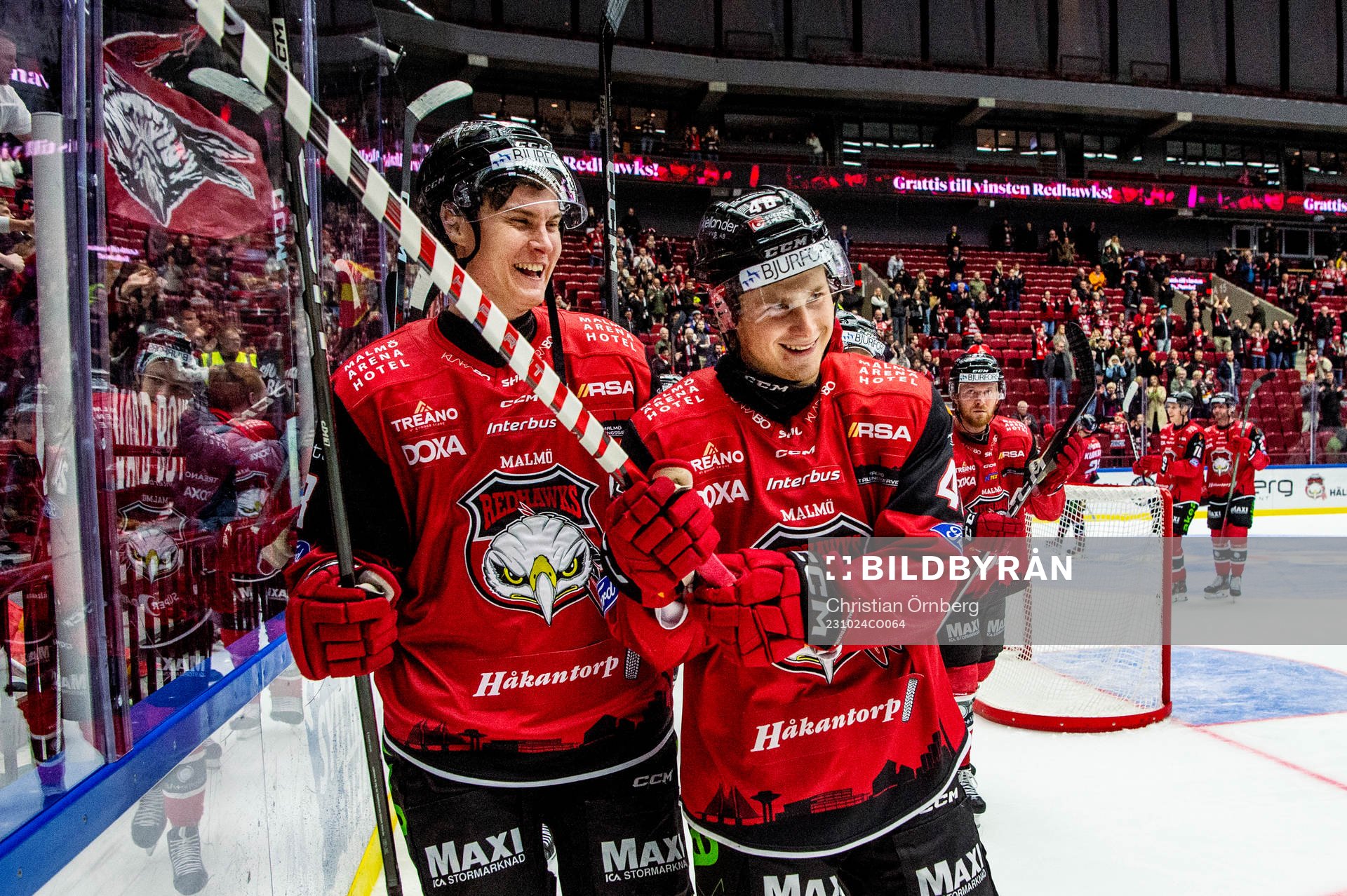Malmö Redhawks Fredrik Händemark och Lauri Pajuniemi