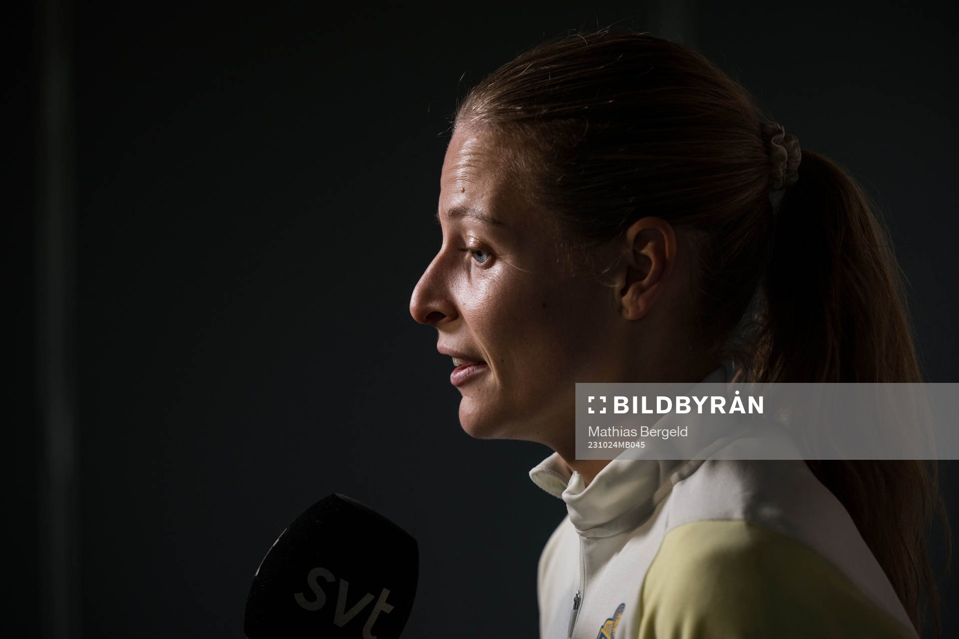 Anna Anvegård of Sweden Is interviewed