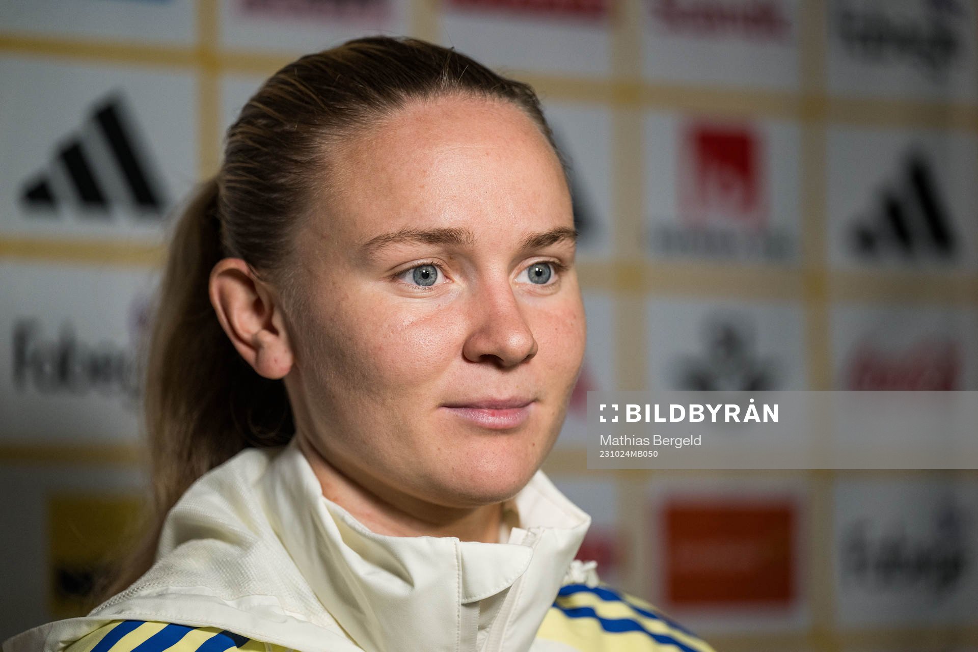 Matilda Vinberg of Sweden is interviewed