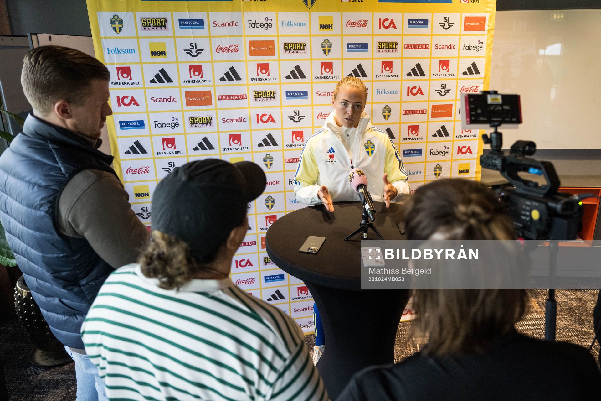 Magdalena Eriksson of Sweden is interviewed