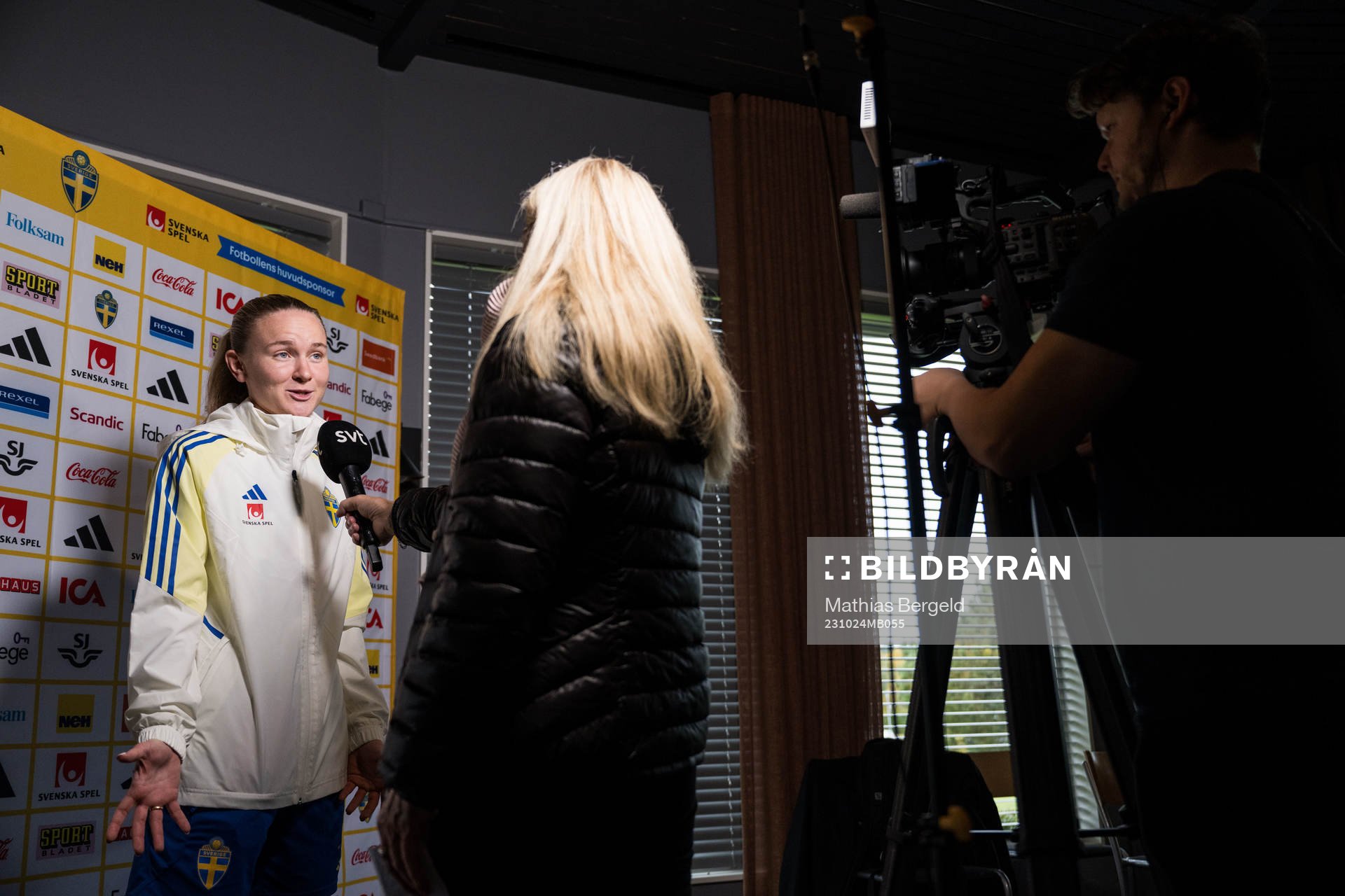 Matilda Vinberg of Sweden is interviewed