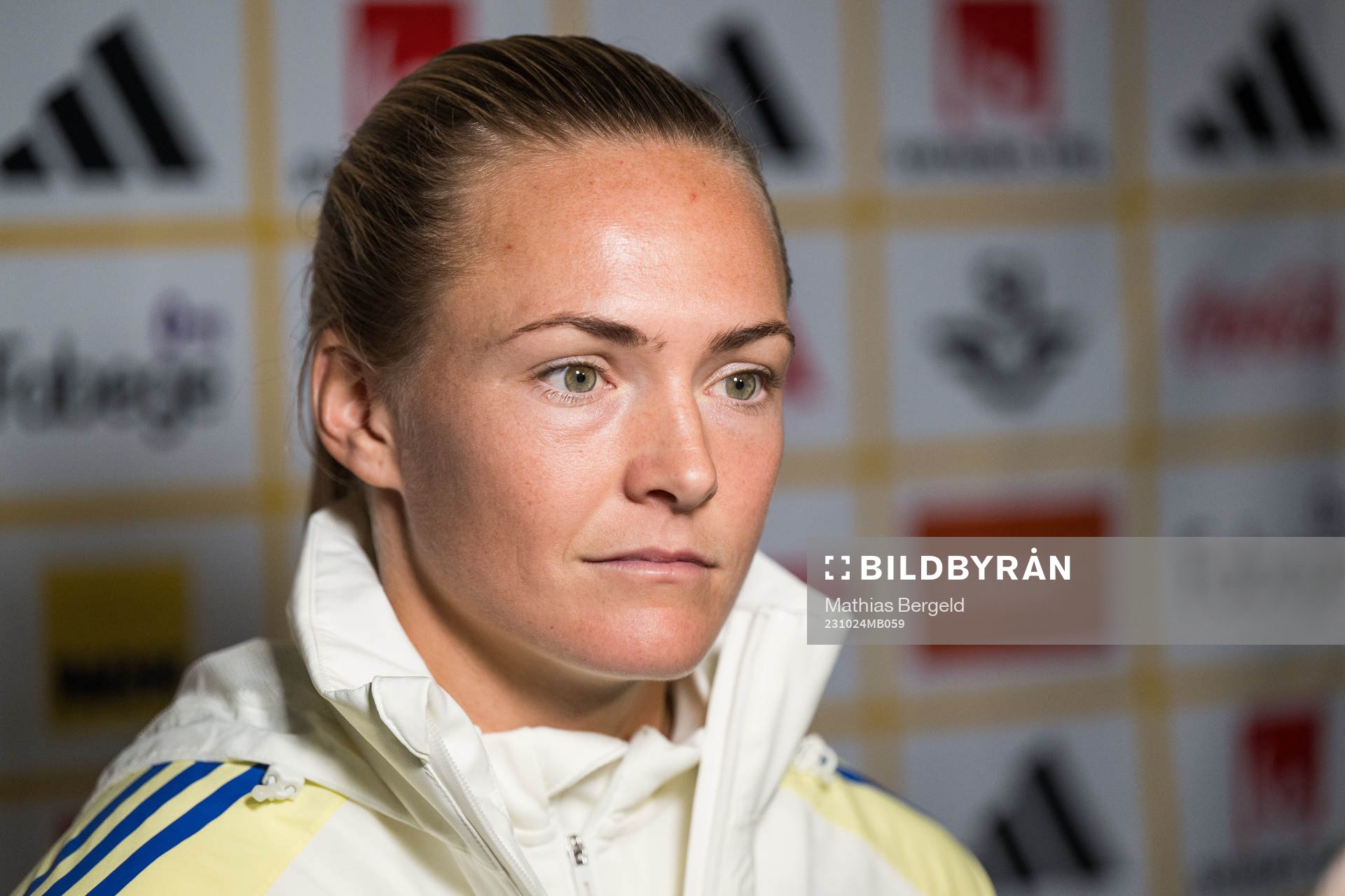 Magdalena Eriksson of Sweden is interviewed