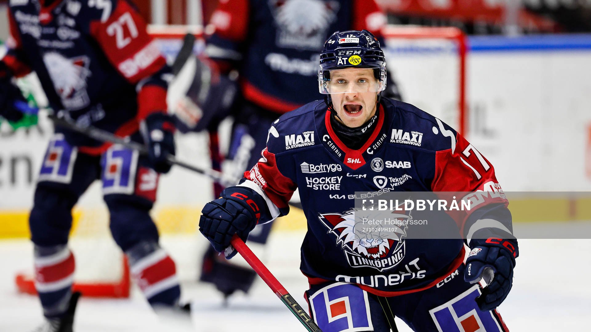 Linköpings Sebastian Strandberg jublar