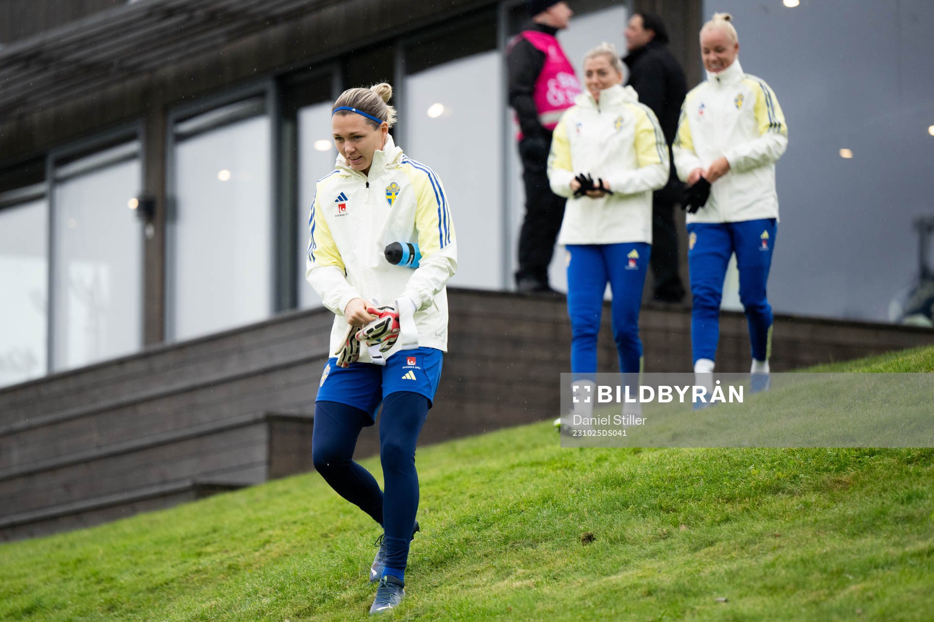 Goalkeeper Jennifer Falk of Sweden ahead a training session