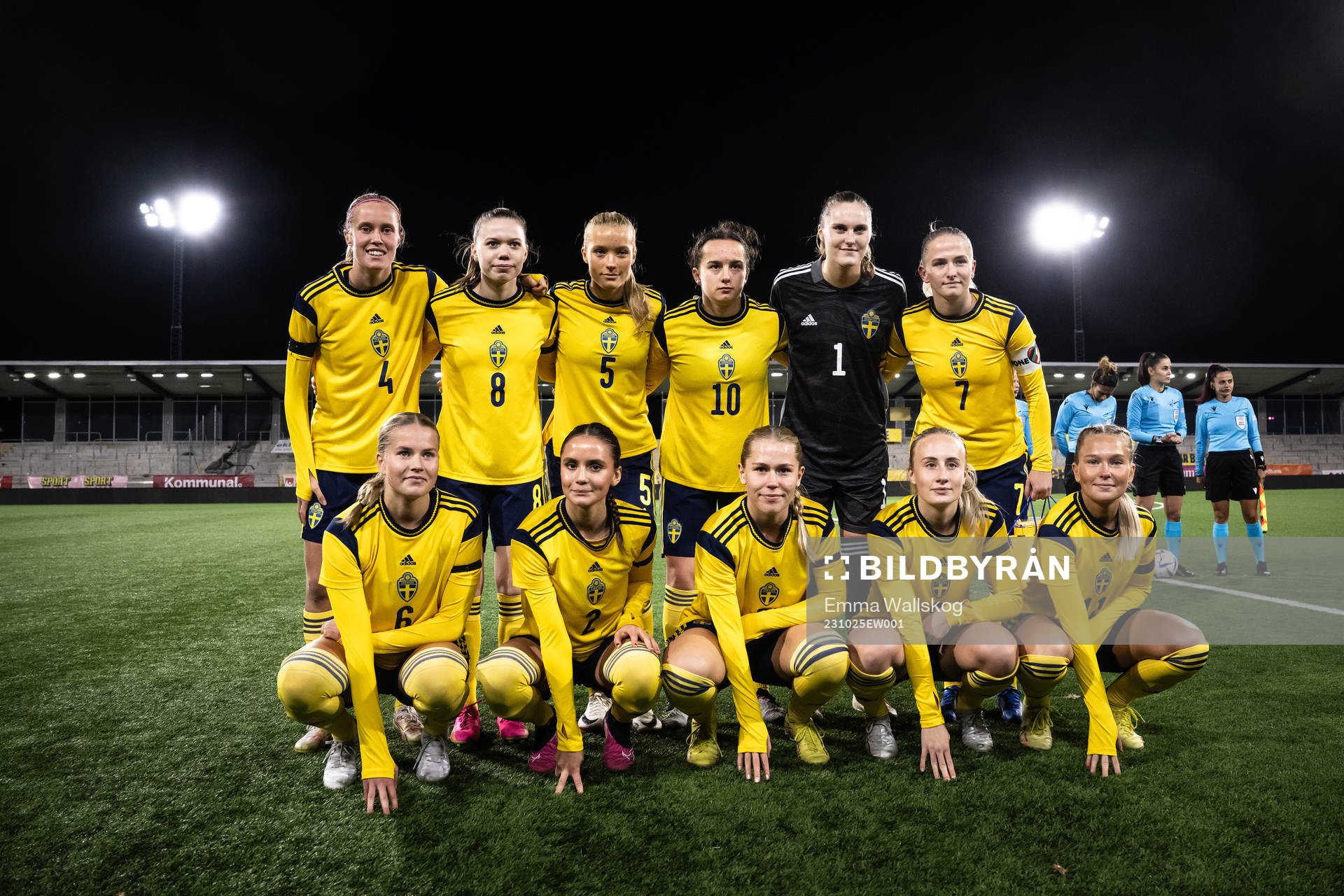 Players of Sweden pose for a team group photo