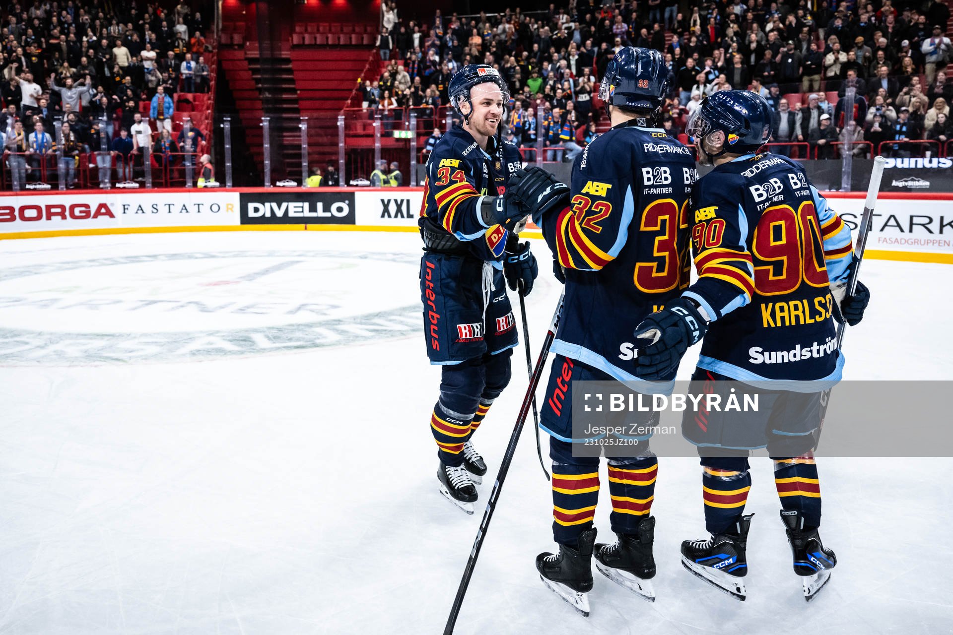 Djurgårdens Daniel Brodin, Marcus Krüger och Kevin