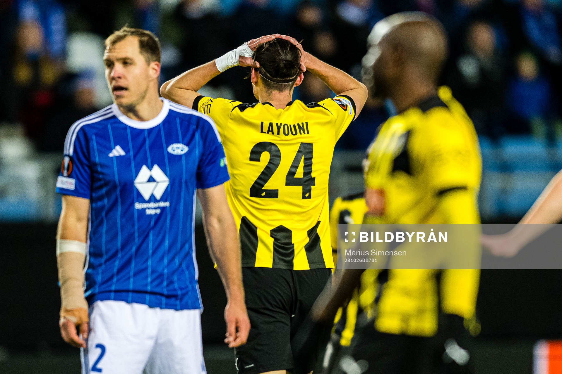 Amor Layouni of Häcken looks dejected