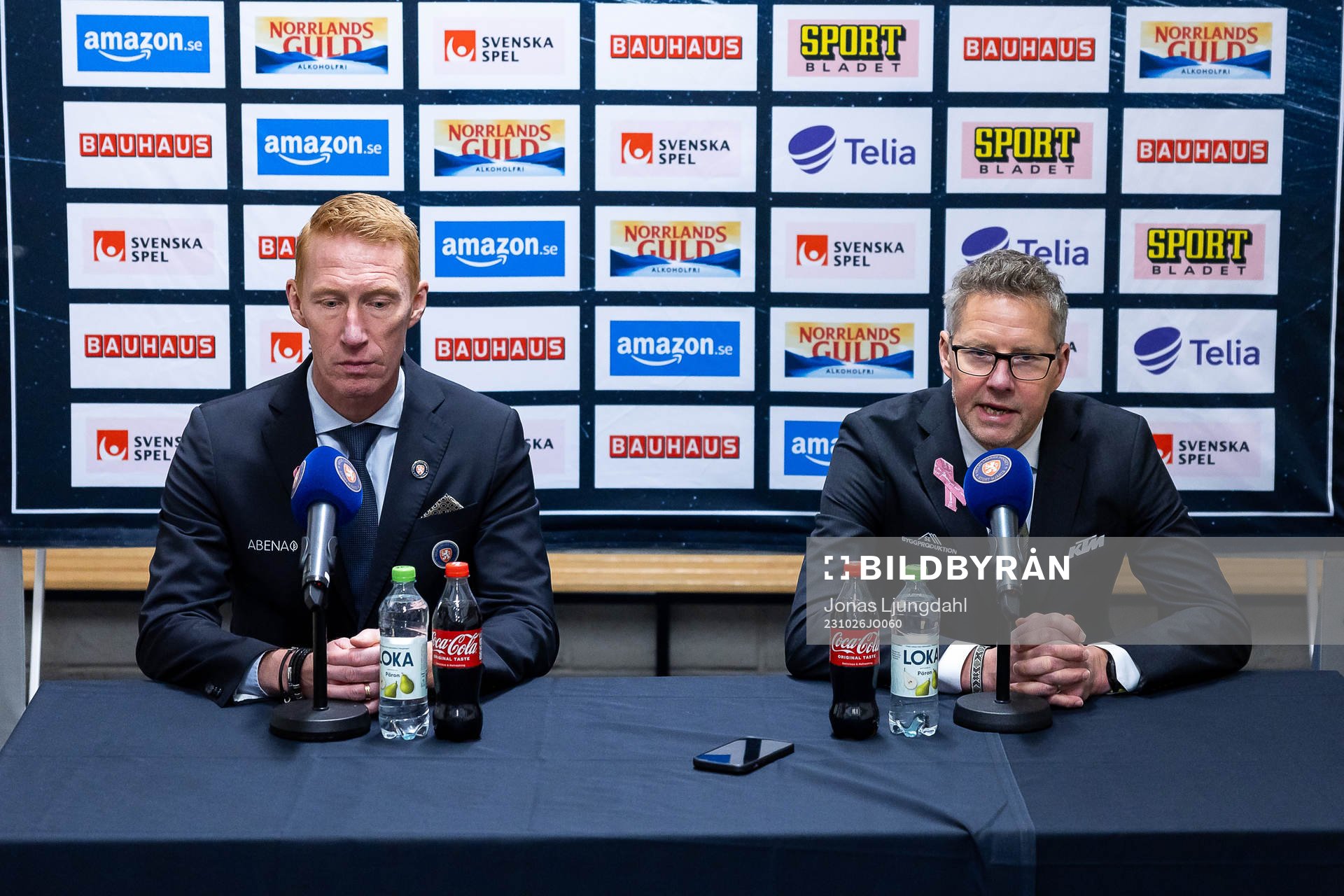 Presskonferens med Växjös tränare Jörgen Jönsson och
