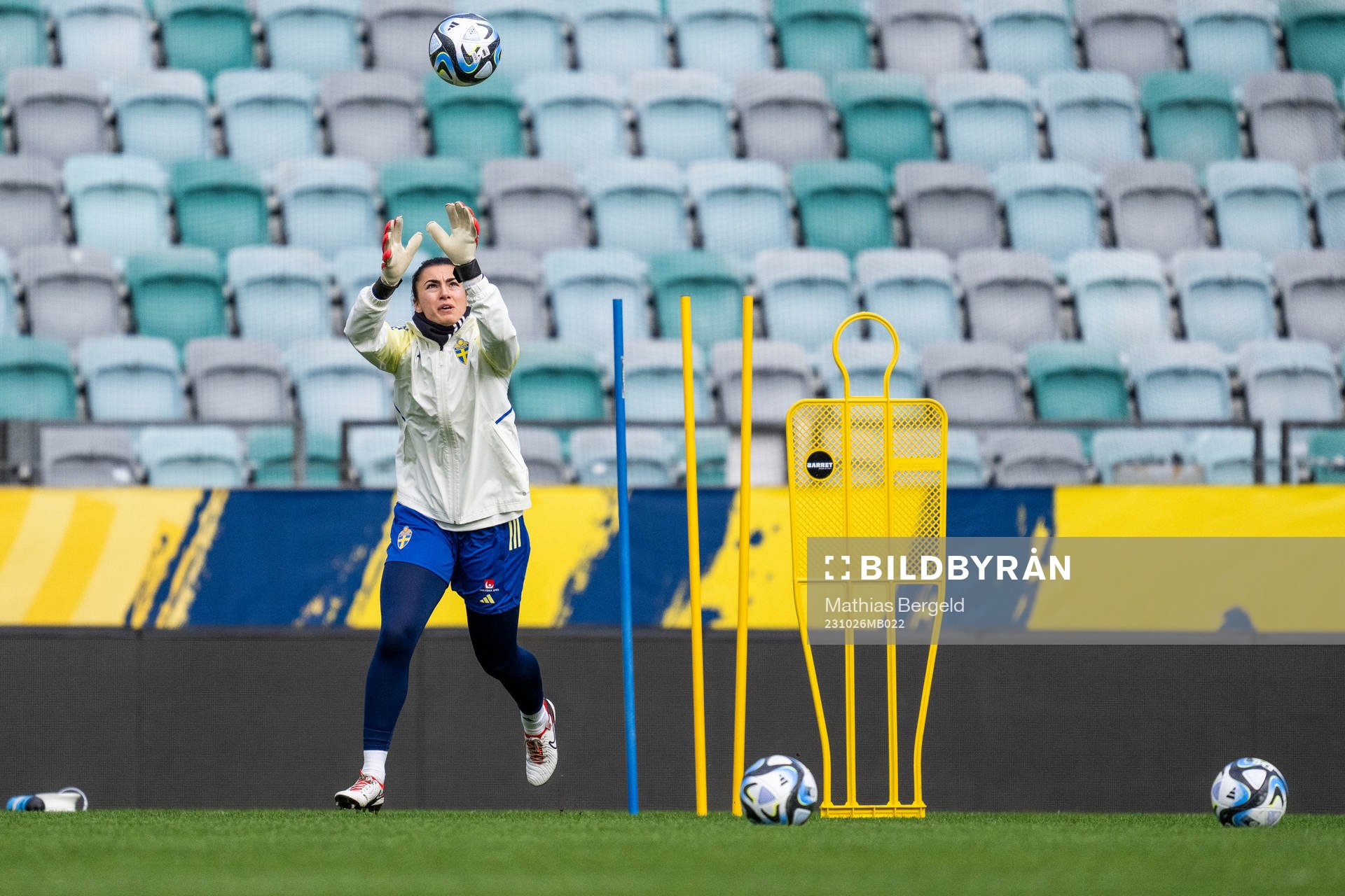 Goalkeeper Zecira Musovic of the Swedish women's national