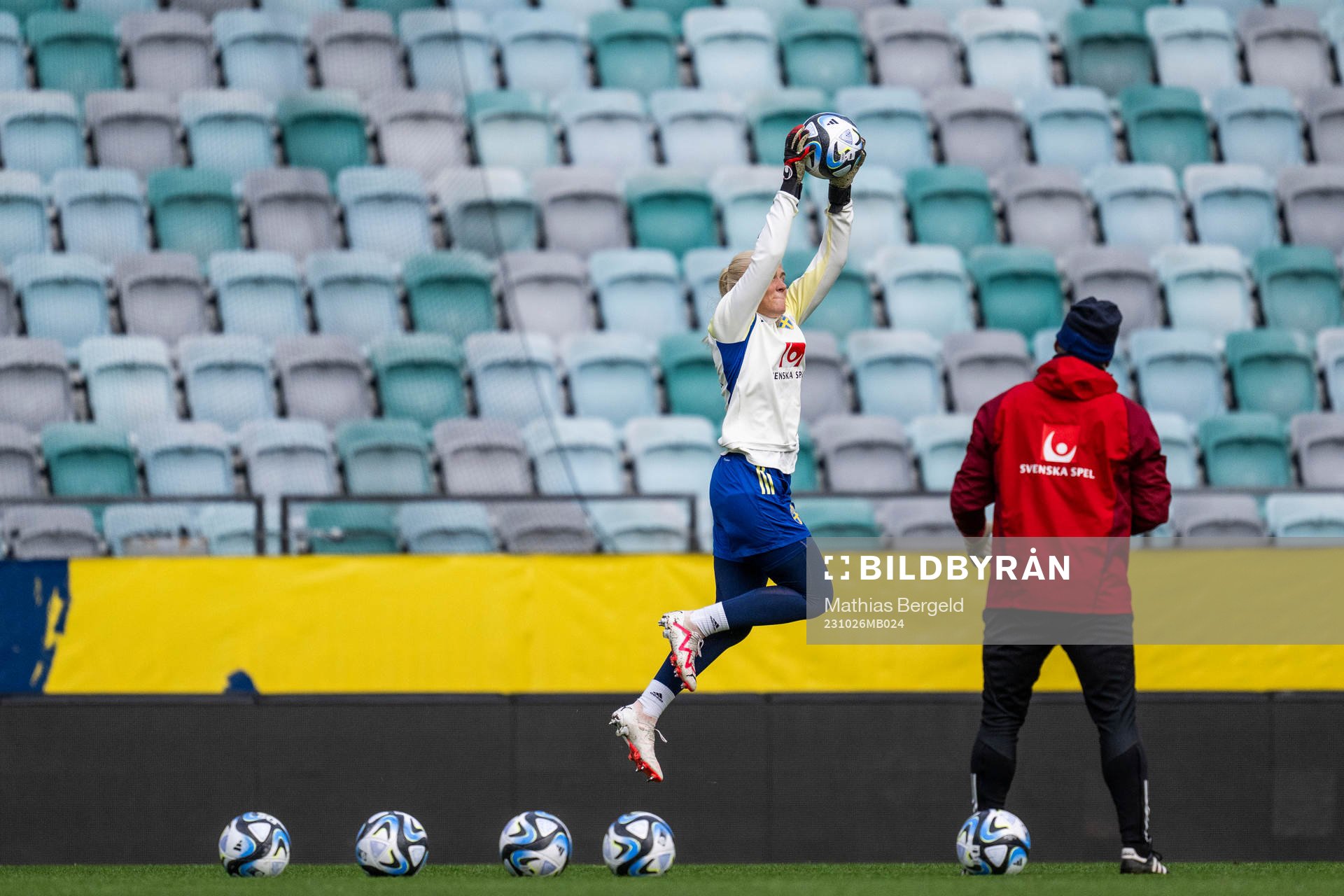 Goalkeeper Emma Holmgren of the Swedish women's national