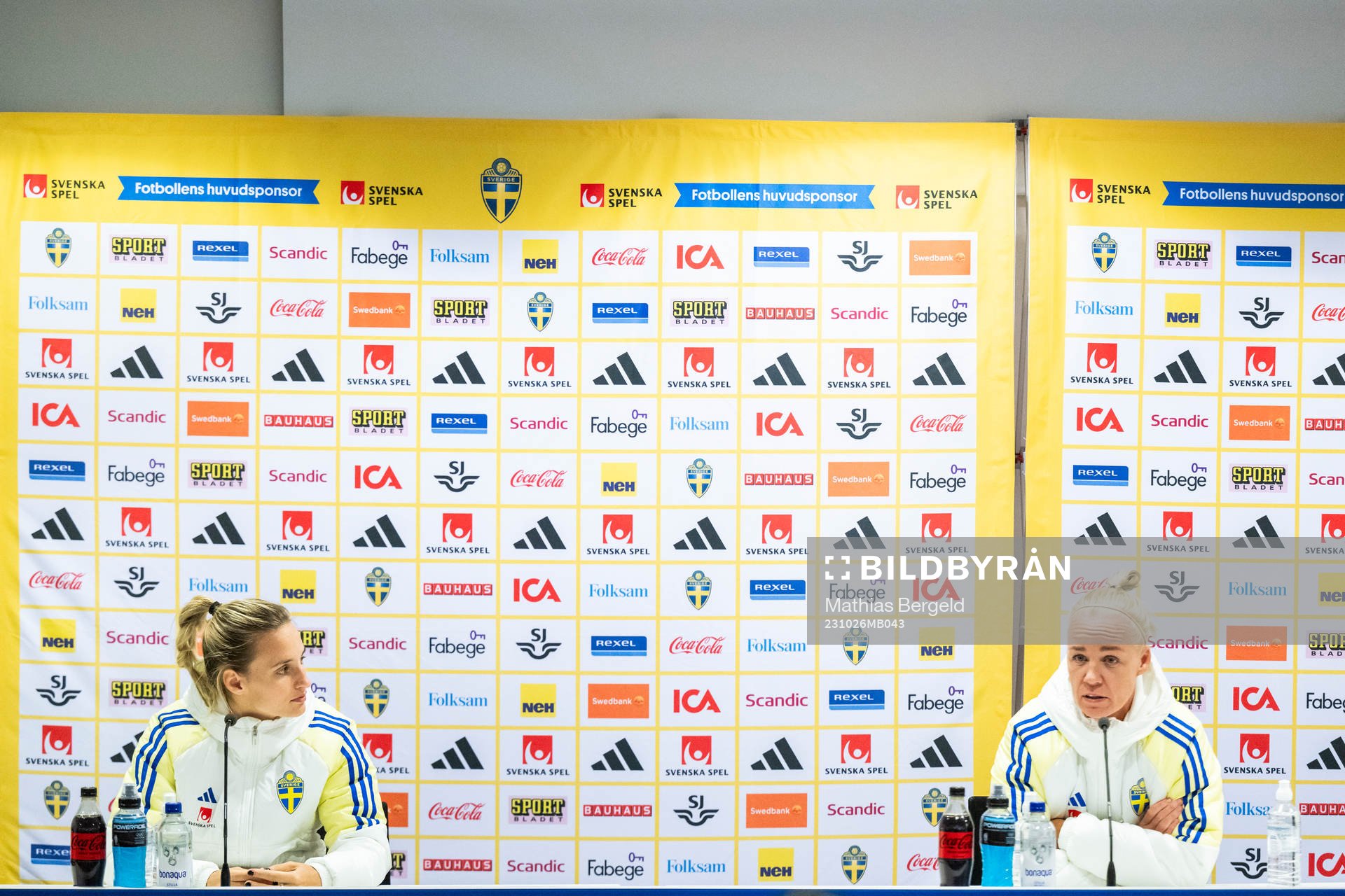 Nathalie Björn and Caroline Seger of the Swedish women's