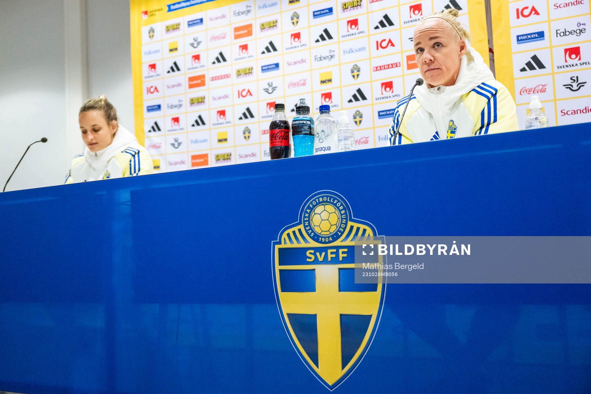 Nathalie Björn and Caroline Seger of the Swedish women's
