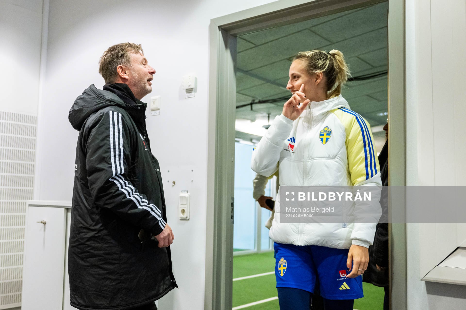 Head coach Peter Gerhardsson and Nathalie Björn of the