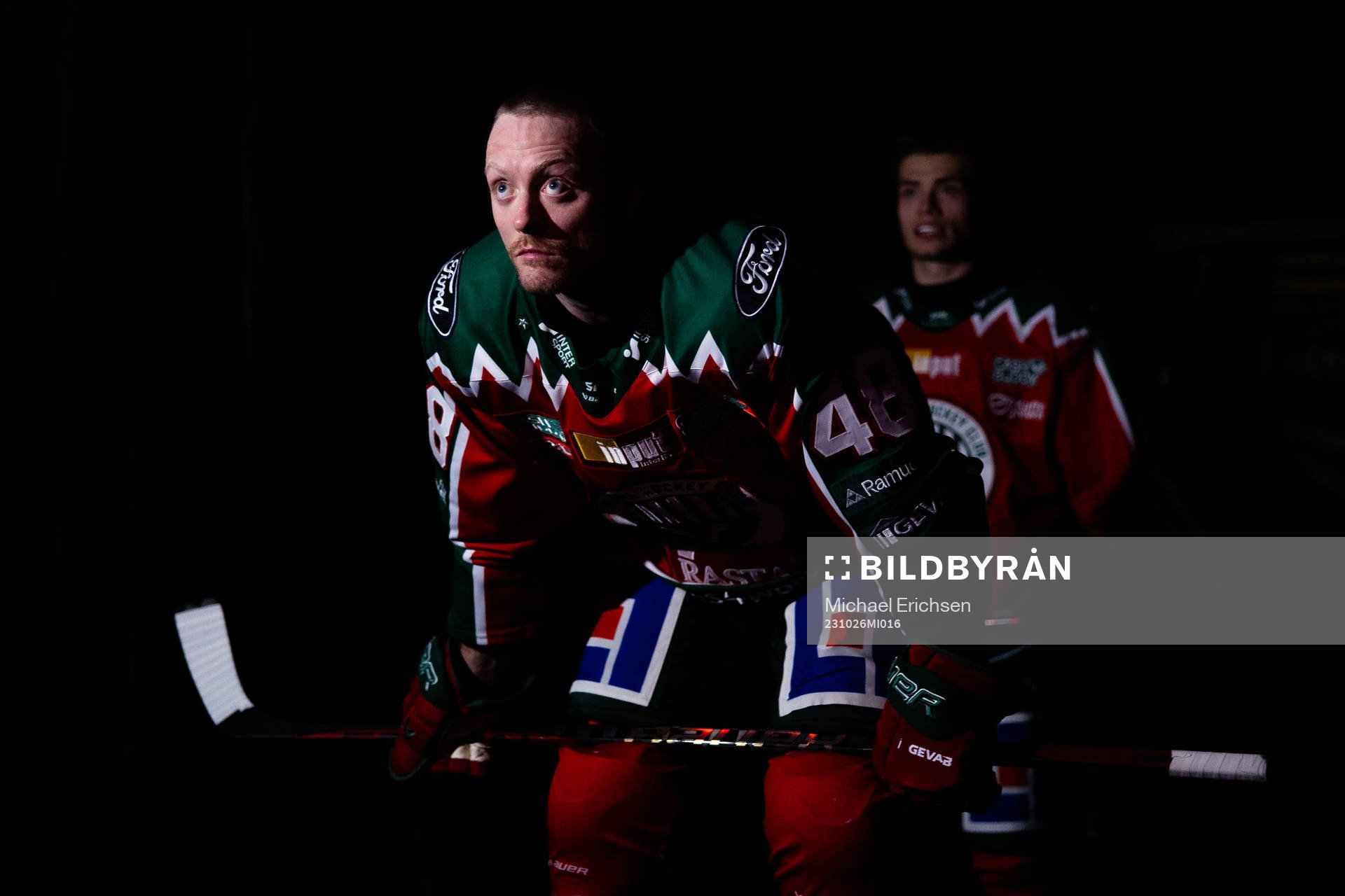 Frölundas Carl Klingberg innan  ishockeymatchen i SHL