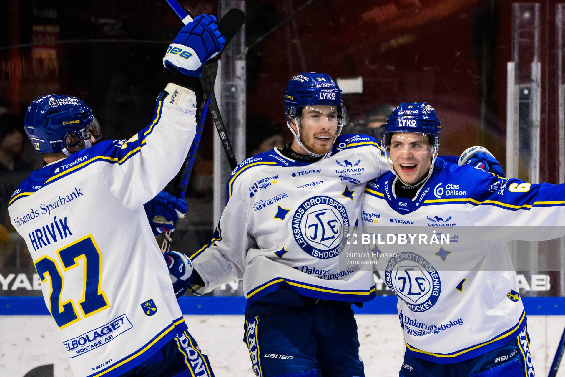 Leksands Peter Cehlarik och Alexander Lundqvist jublar