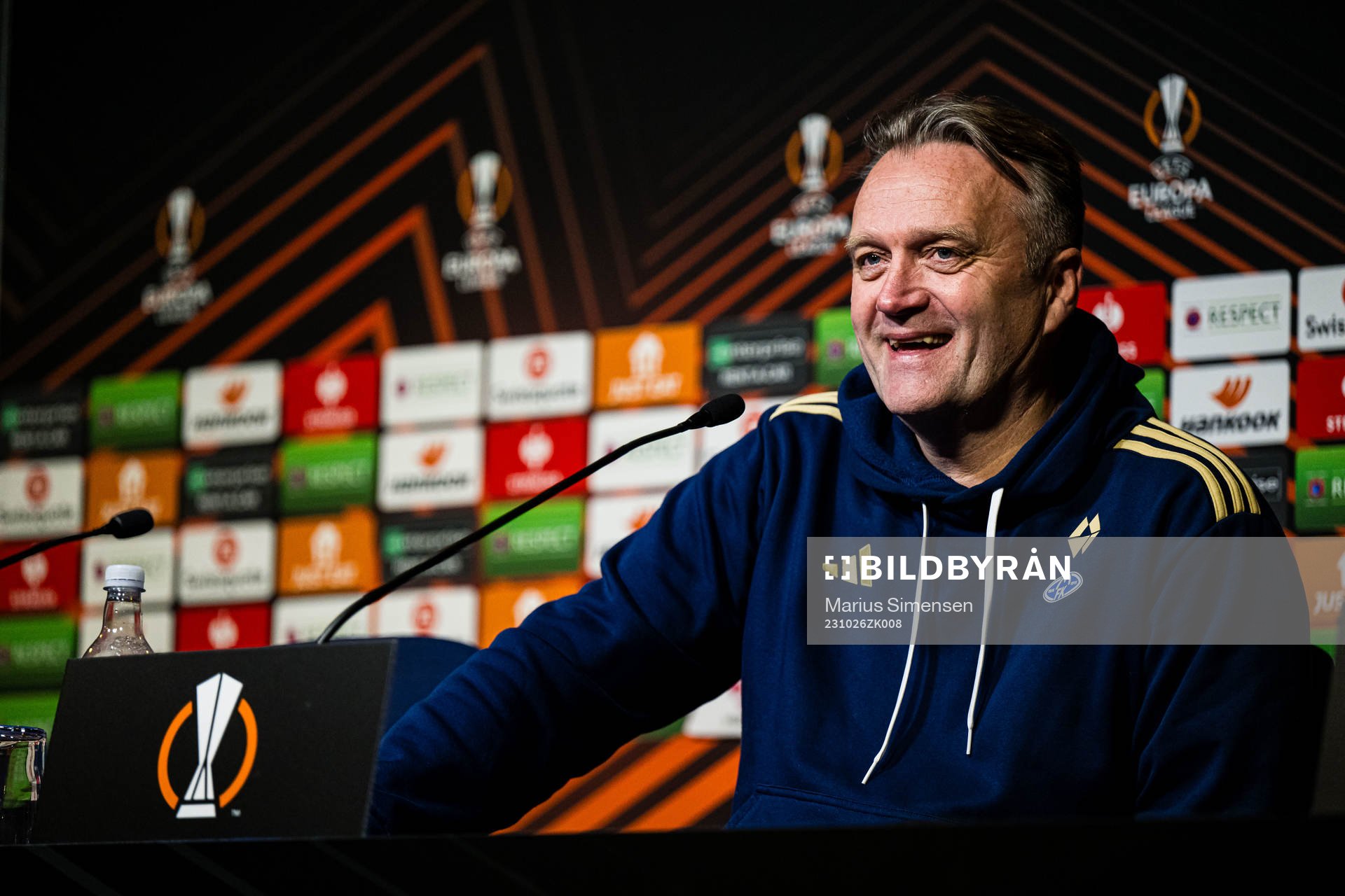 Erling Moe, head coach of Molde, during a press conference after the UEFA Europa League football match between Molde and Häcken on October 26, 2023 in Molde.