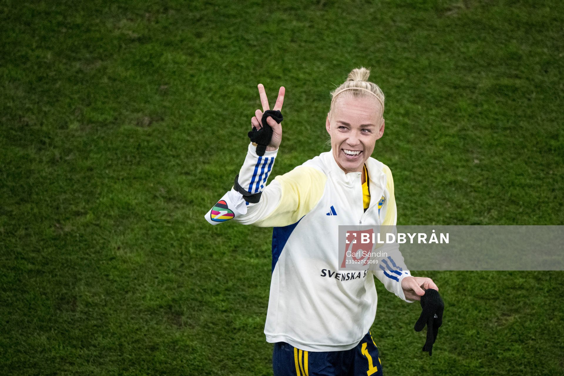 Caroline Seger of Sweden celebrates