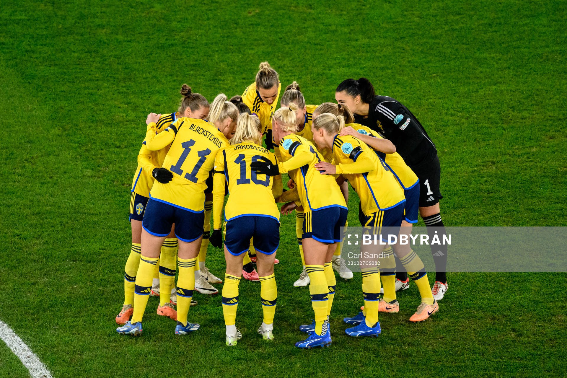 The Swedish players gather
