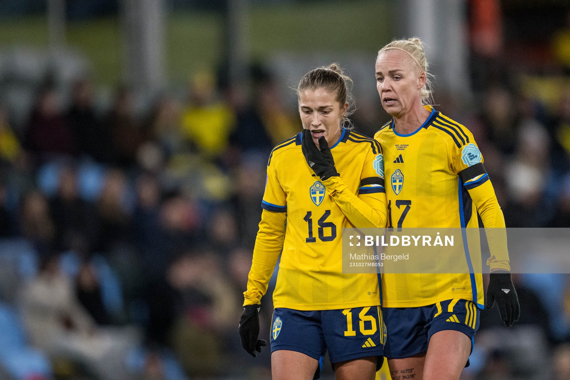 Filippa Angeldahl and Caroline Seger of Sweden