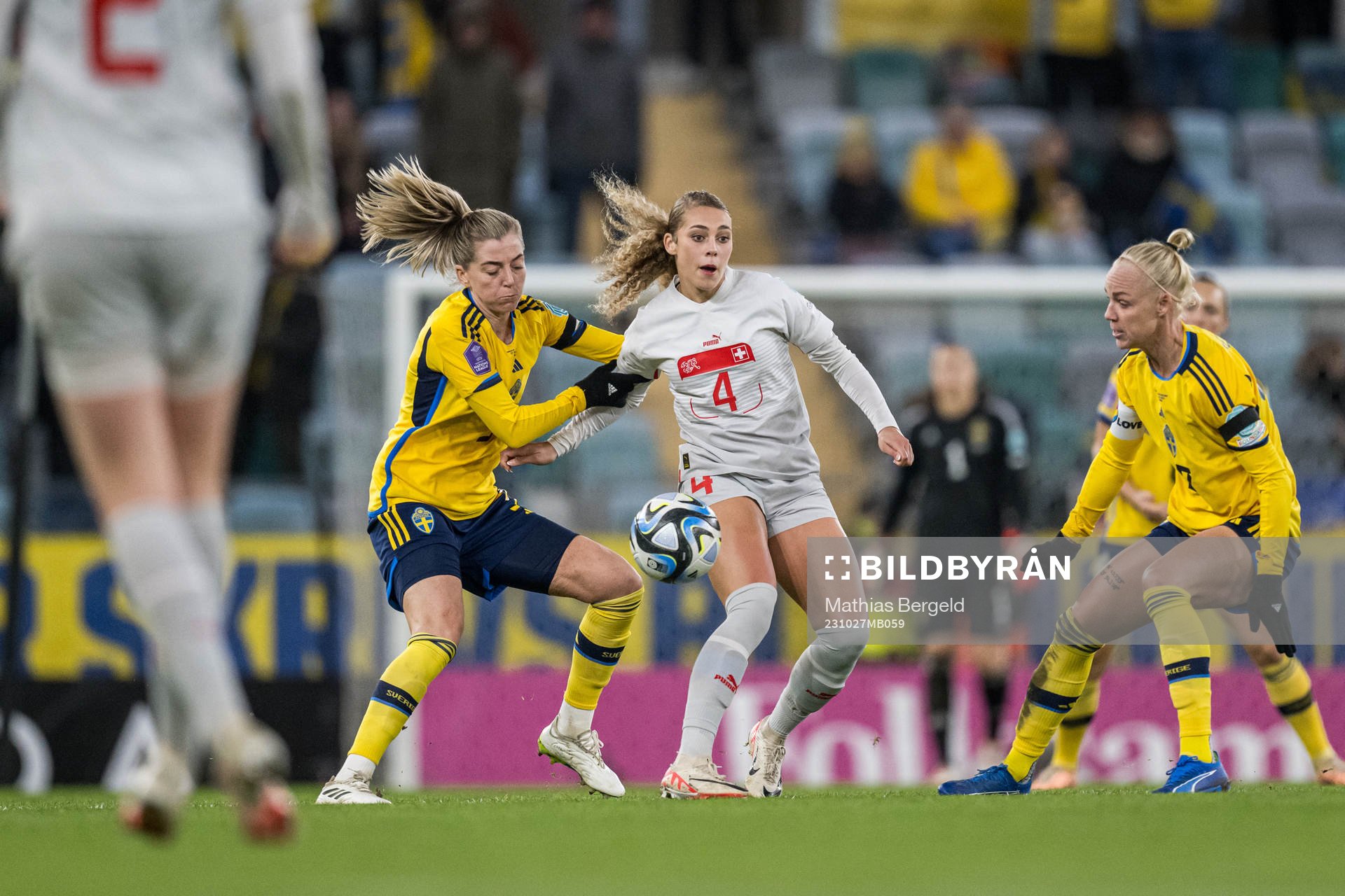 Linda Sembrant and Caroline Seger of Sweden against Alayah