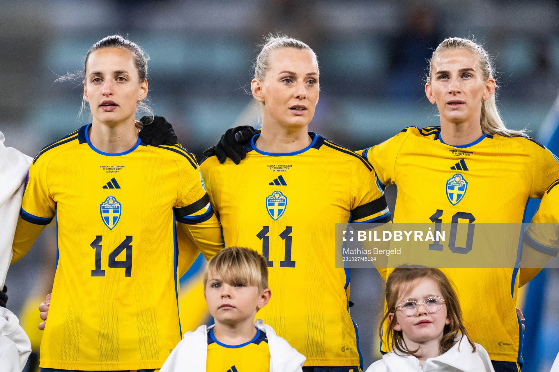 Nathalie Björn, Stina Blackstenius and Sofia Jakobsson of