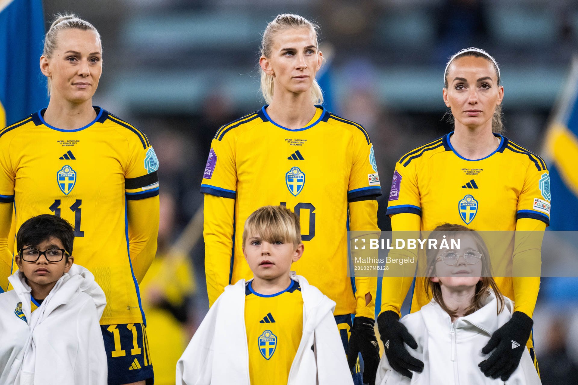 Sofia Jakobsson and Kosovare Asllani of Sweden
