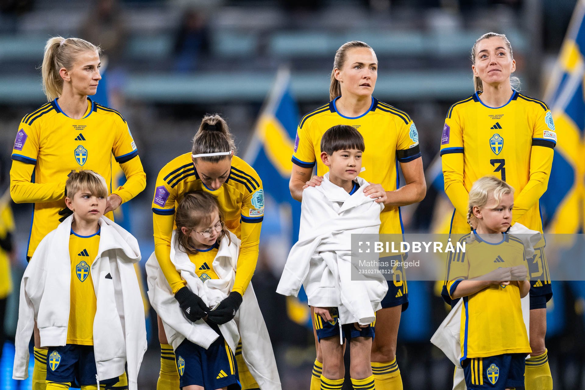Sofia Jakobsson, Kosovare Asllani, Magdalena Eriksson and