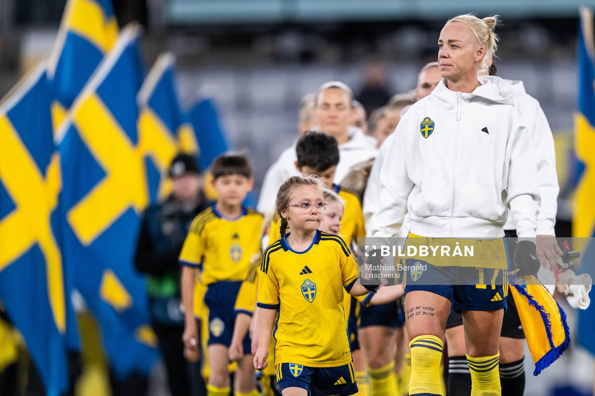 Caroline Seger of Sweden enters the pitch