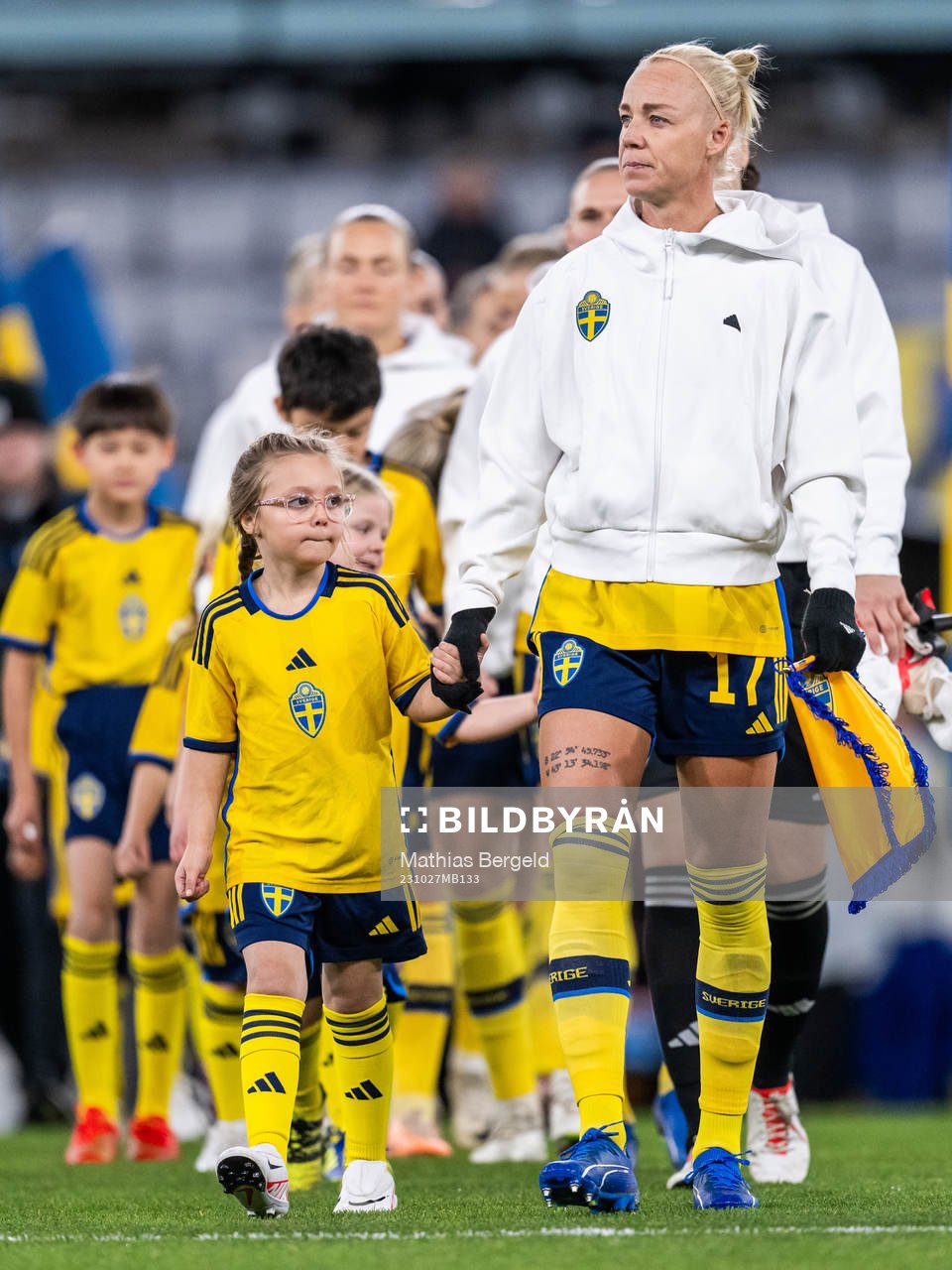 Caroline Seger of Sweden enters the pitch