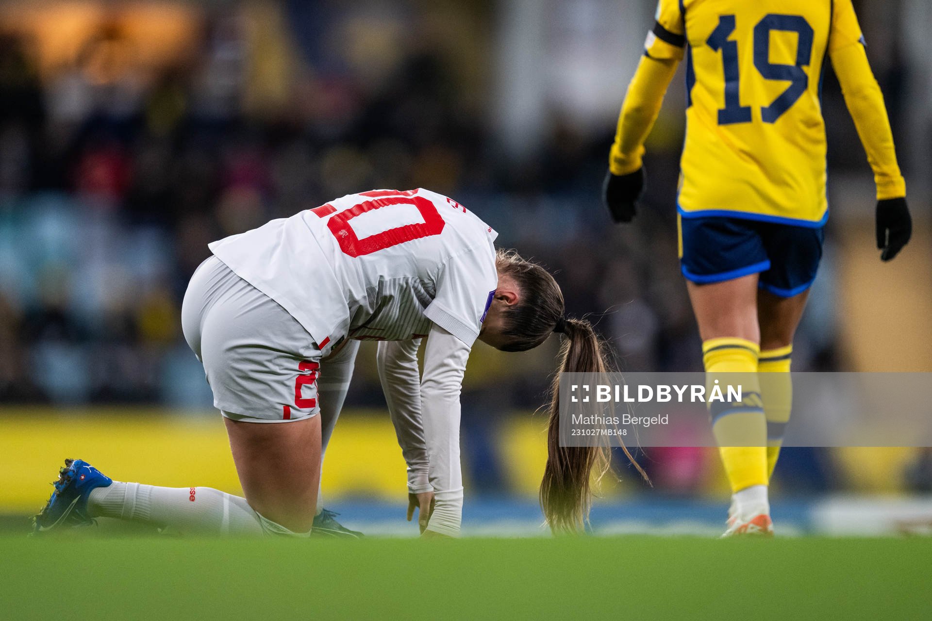 Seraina Piubel of Switzerland looks dejected