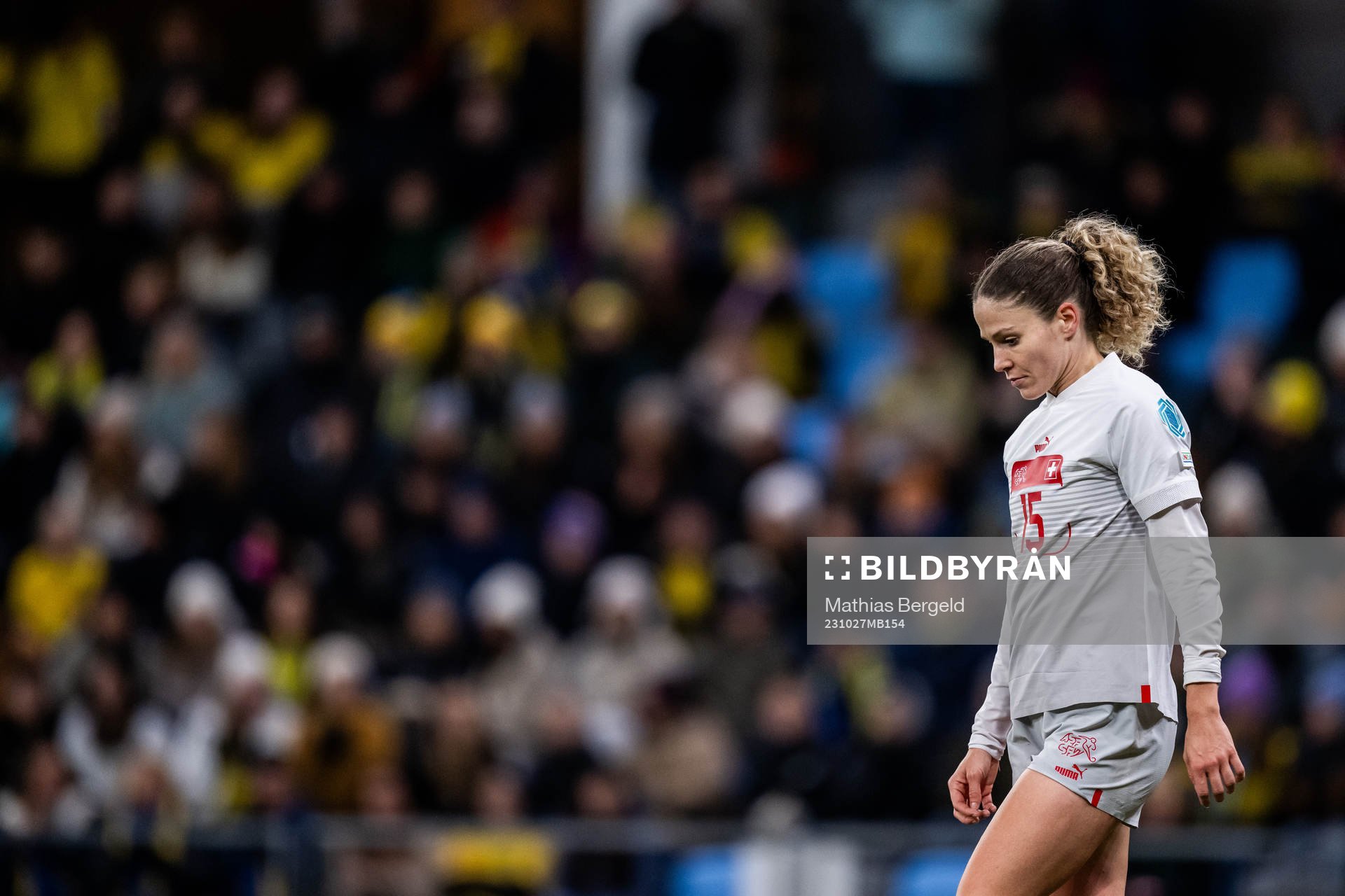 Noelle Maritz of Switzerland looks dejected