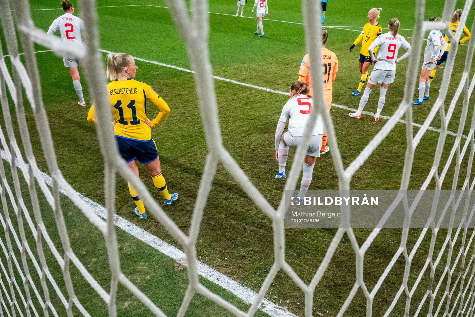 Stina Blackstenius of Sweden looks dejected