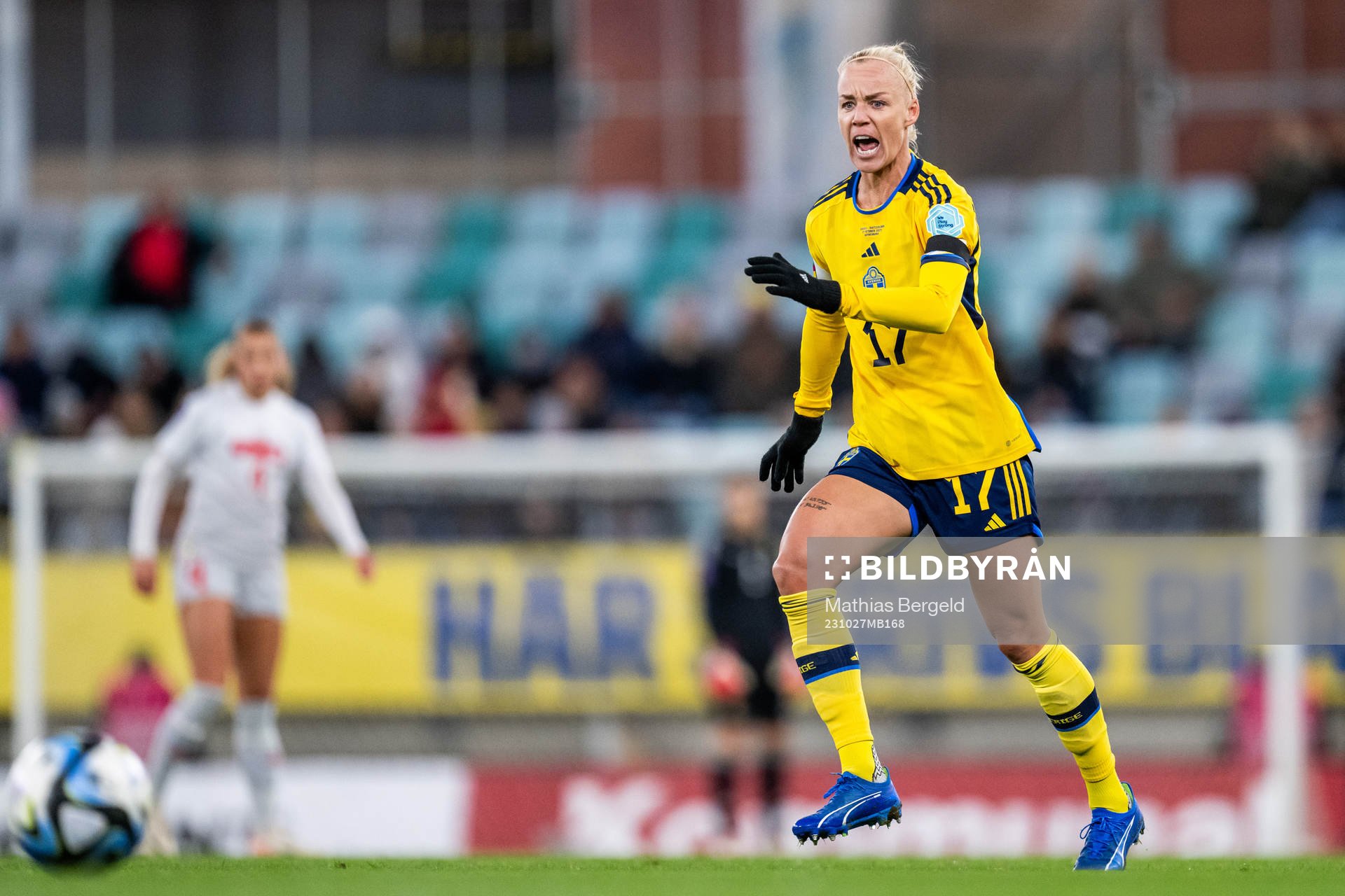 Caroline Seger of Sweden reacts