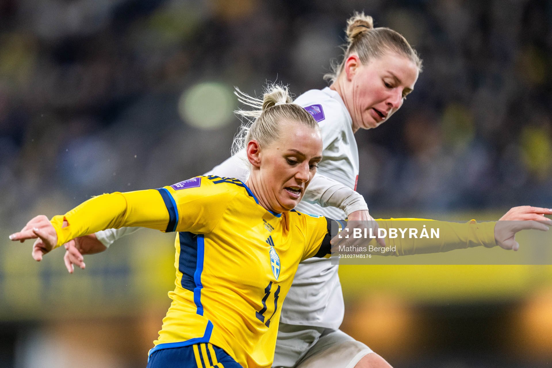 Stina Blackstenius of Sweden and Julia Stierli of