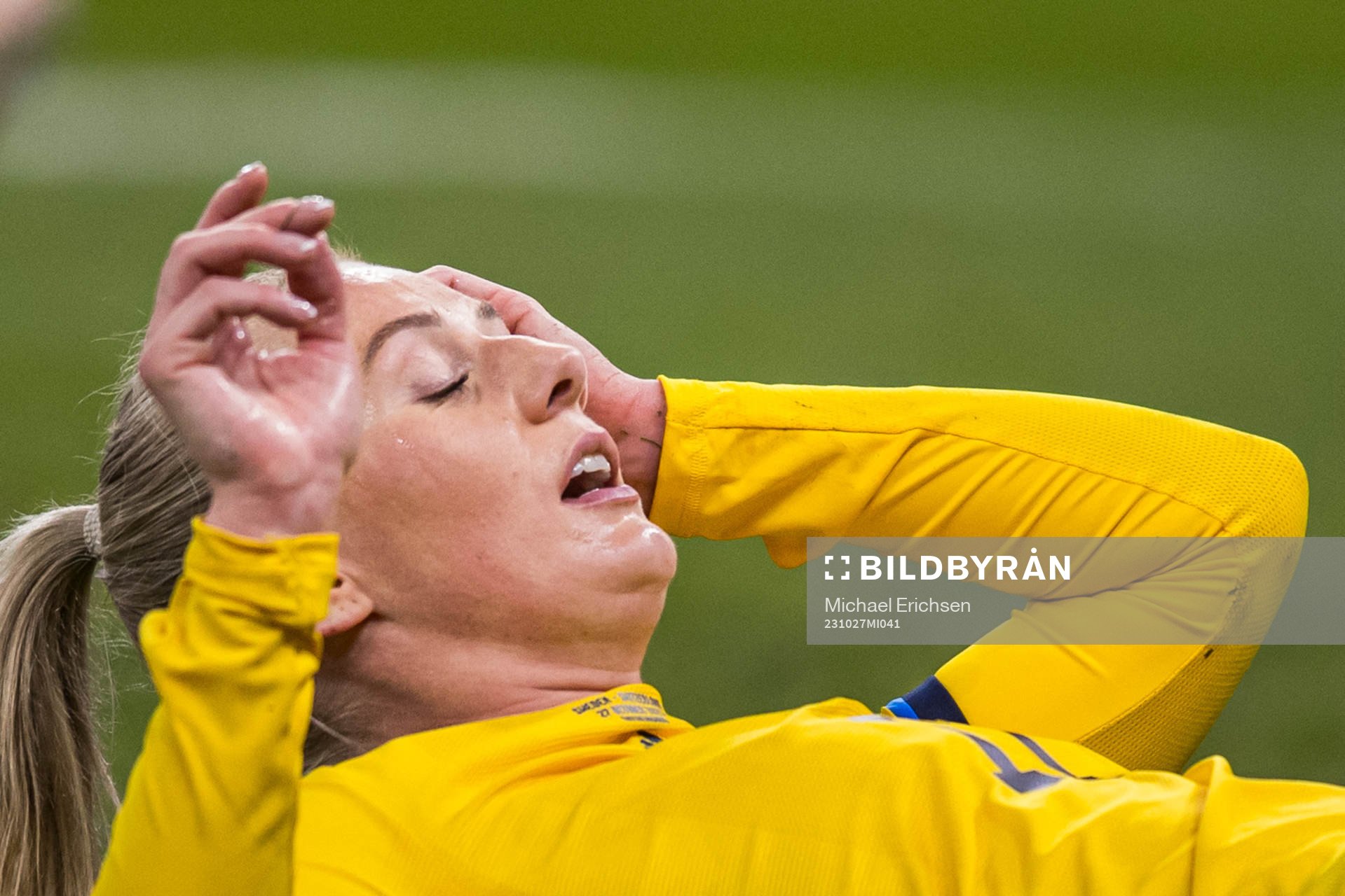 Stina Blackstenius of Sweden looks dejected