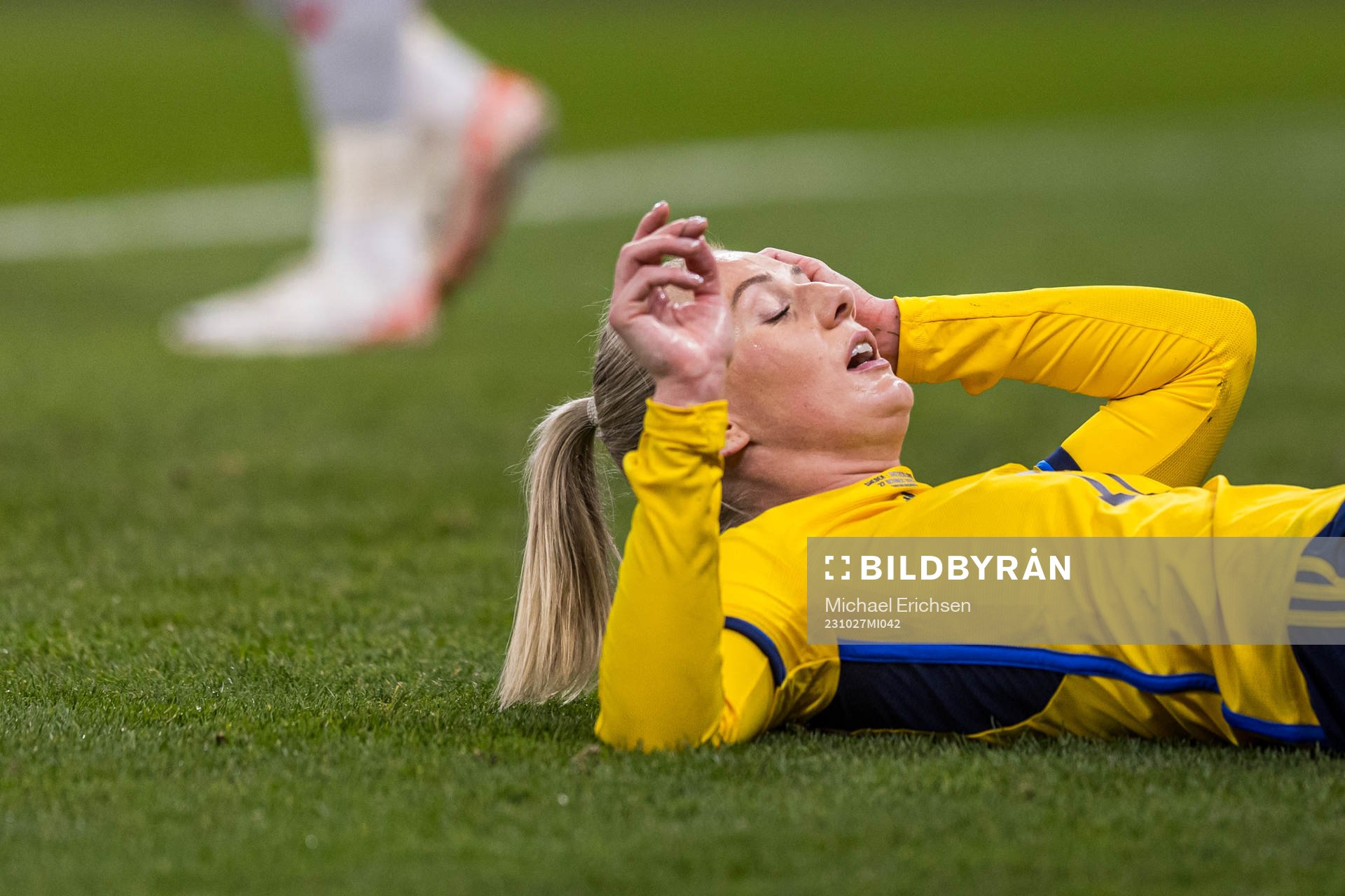 Stina Blackstenius of Sweden looks dejected