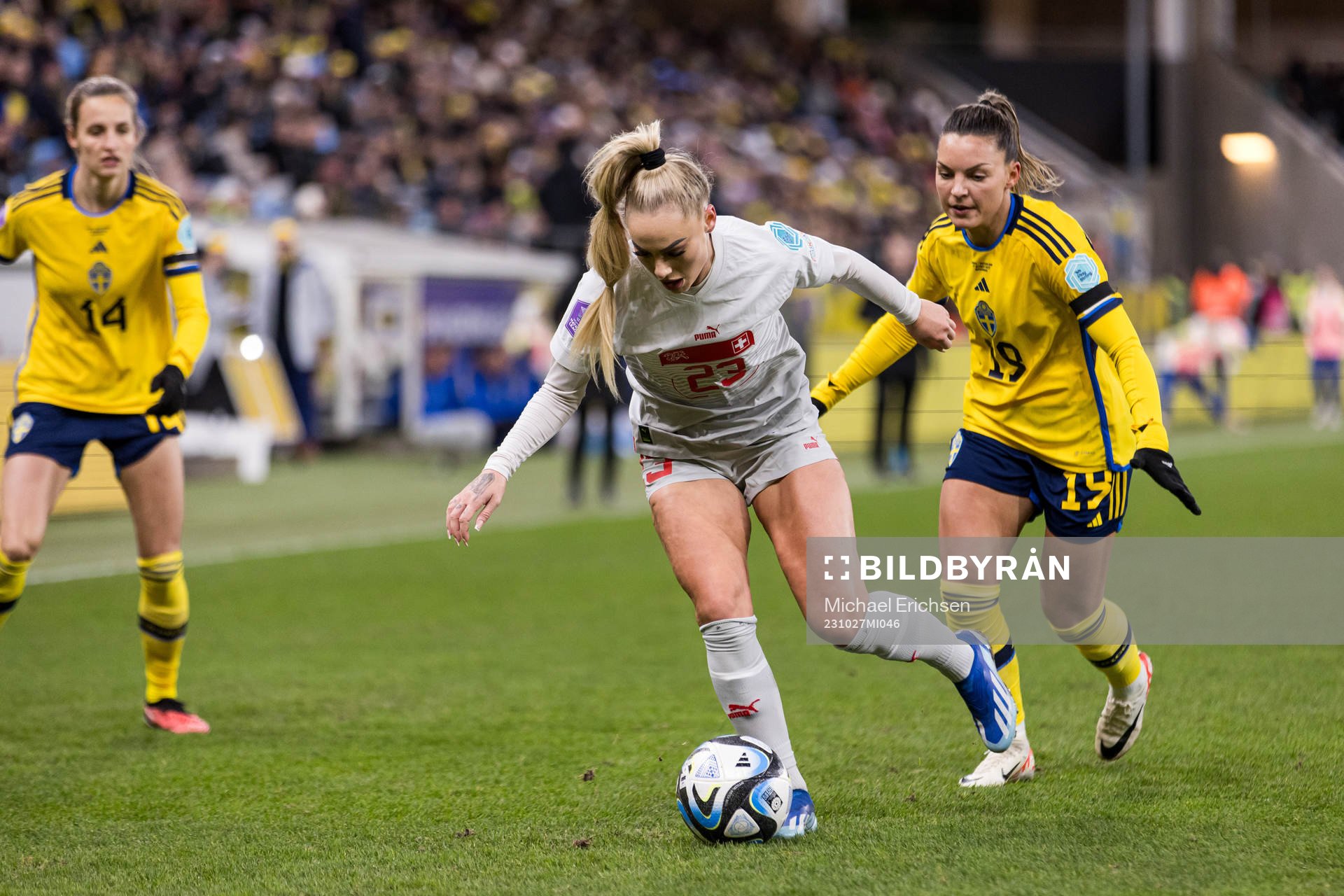 Alisha Lehmann of Switzerland and Johanna Rytting Kaneryd
