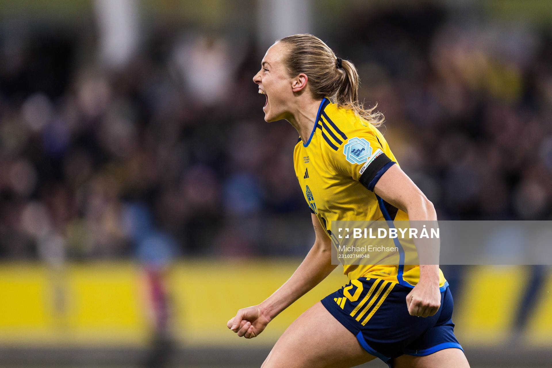 Magdalena Eriksson of Sweden celebrates the 1-0 goal