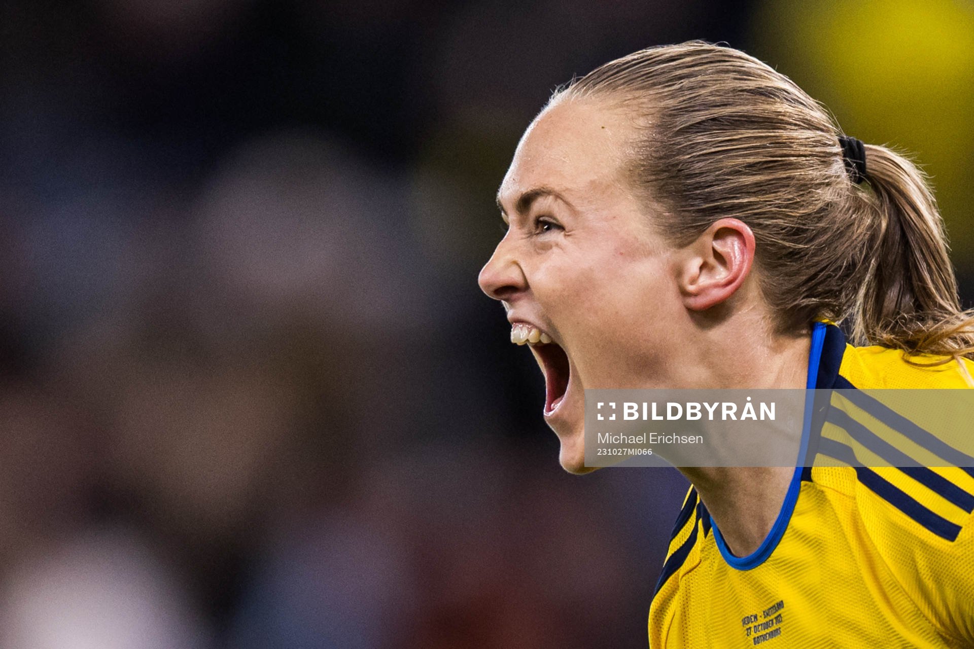 Magdalena Eriksson of Sweden celebrates the 1-0 goal