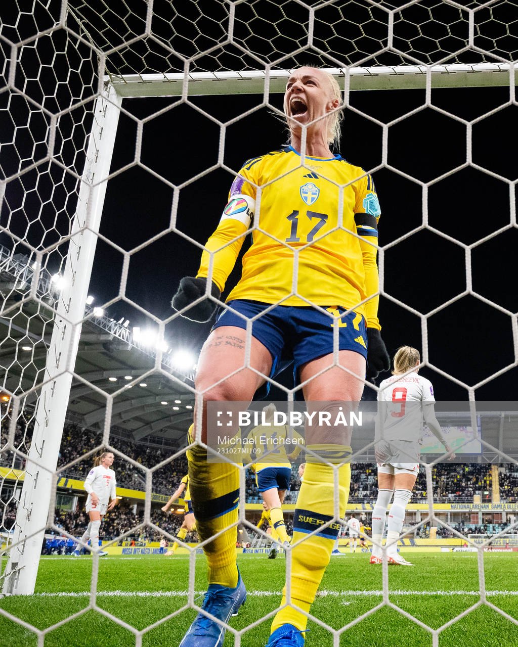 Caroline Seger of Sweden celebrates