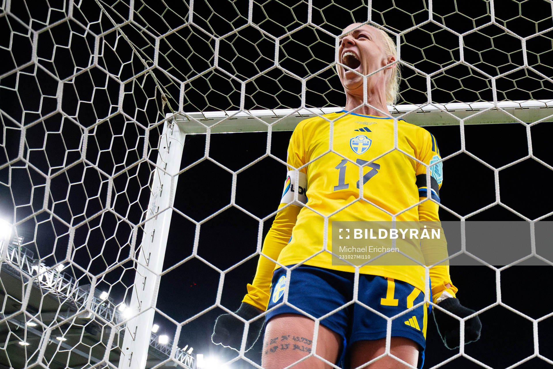 Caroline Seger of Sweden celebrates
