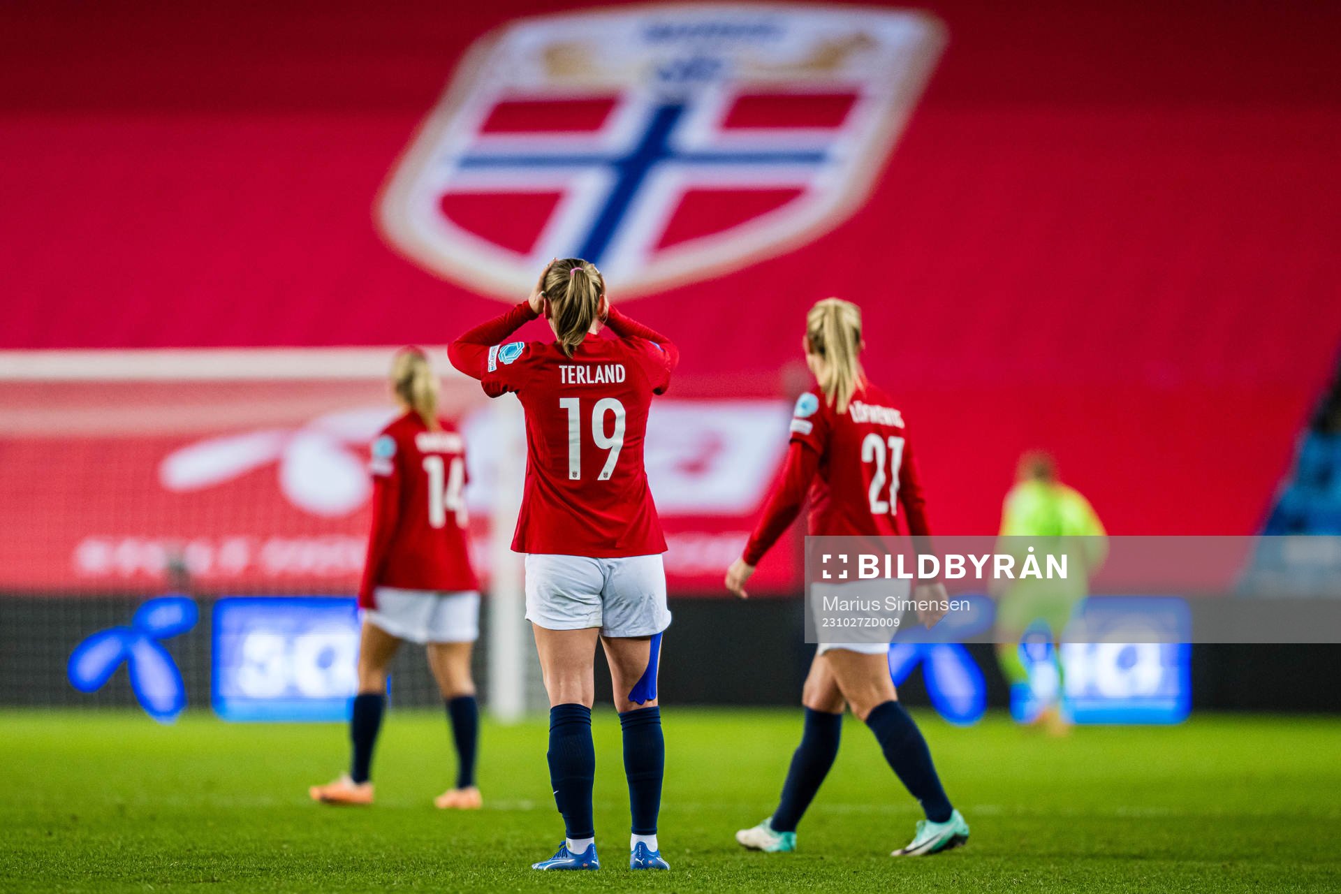 Elisabeth Terland of Norway looks dejected