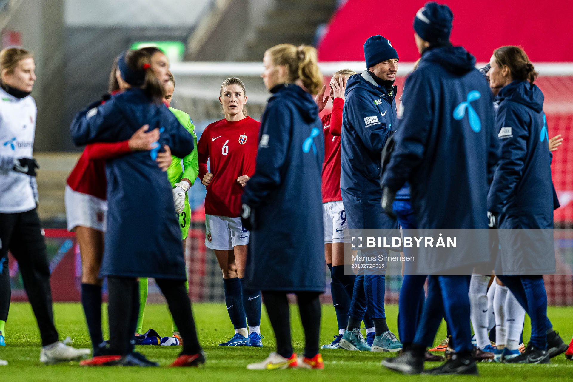 Maren Mjelde of Norway looks dejected