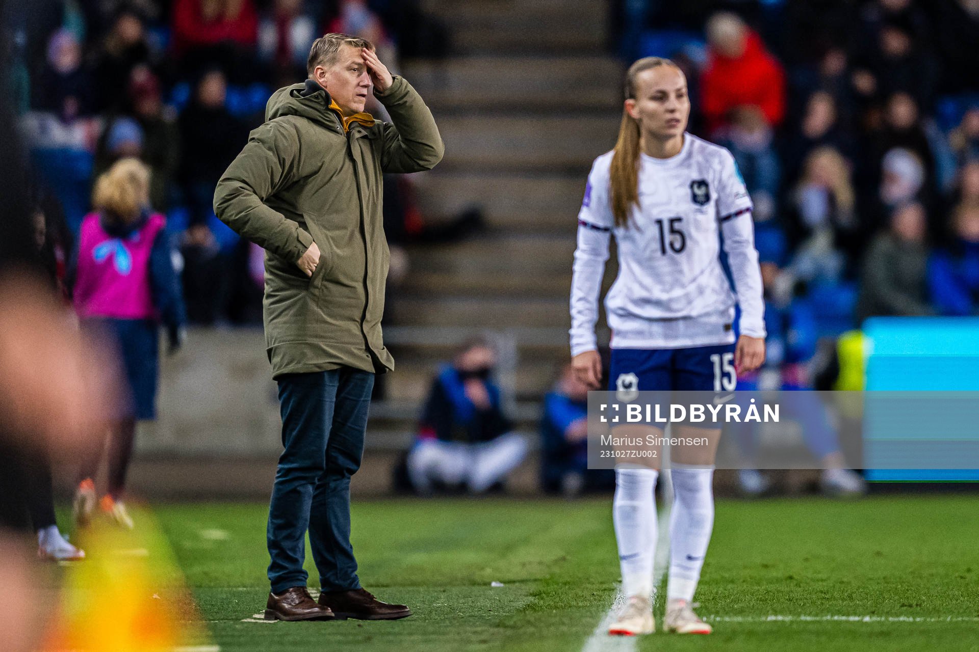 Leif Gunnar Smerud, head coach of Norway, looks dejected