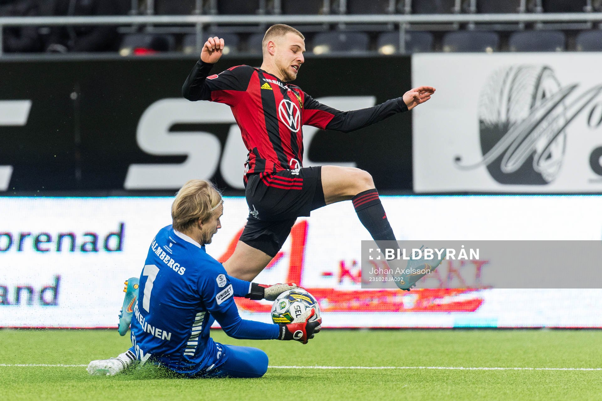 Östersunds Mykola Musolitin och Örebros målvakt William