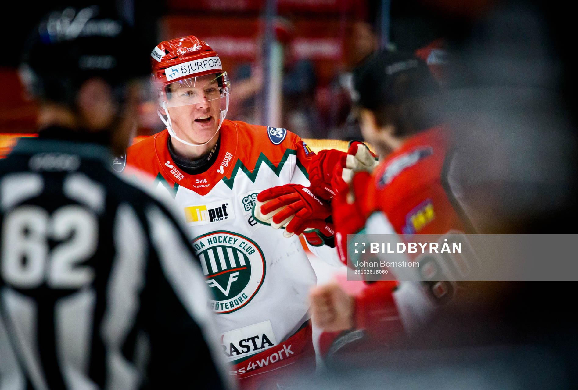 Frölundas Gustav Rydahl jublar vid 1-1