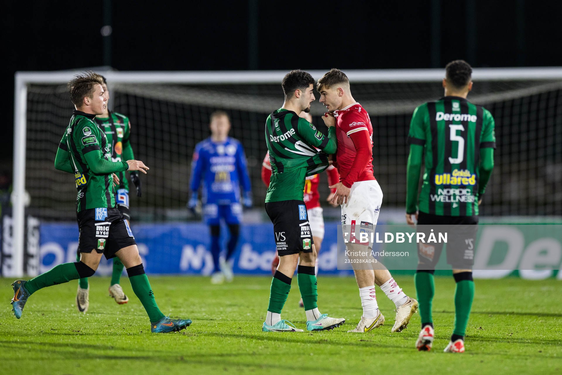 Irriterat mellan Varbergs Ismet Lushaku och Degerfors