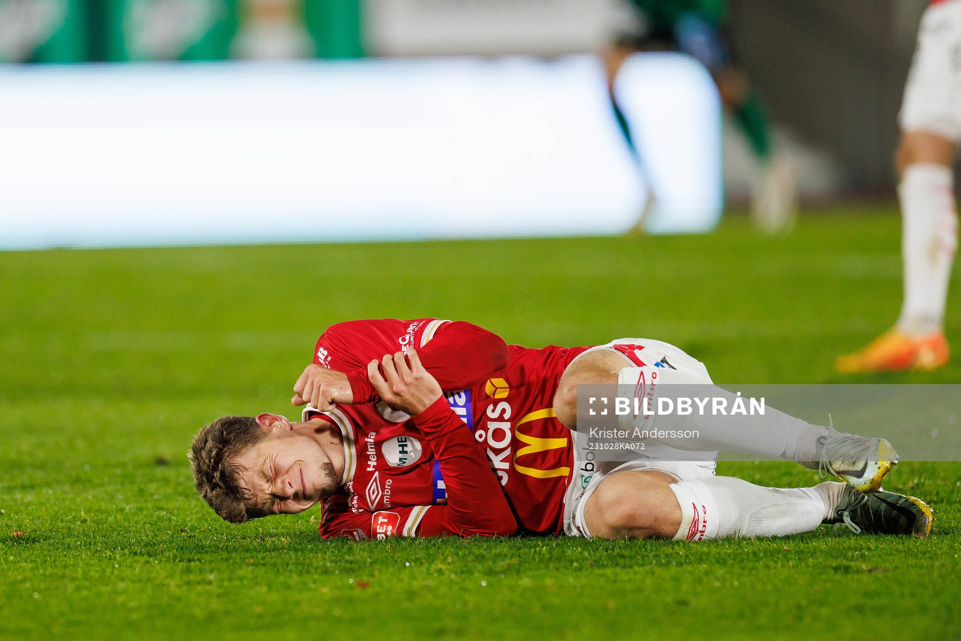 Degerfors Gustav Lindgren har ont