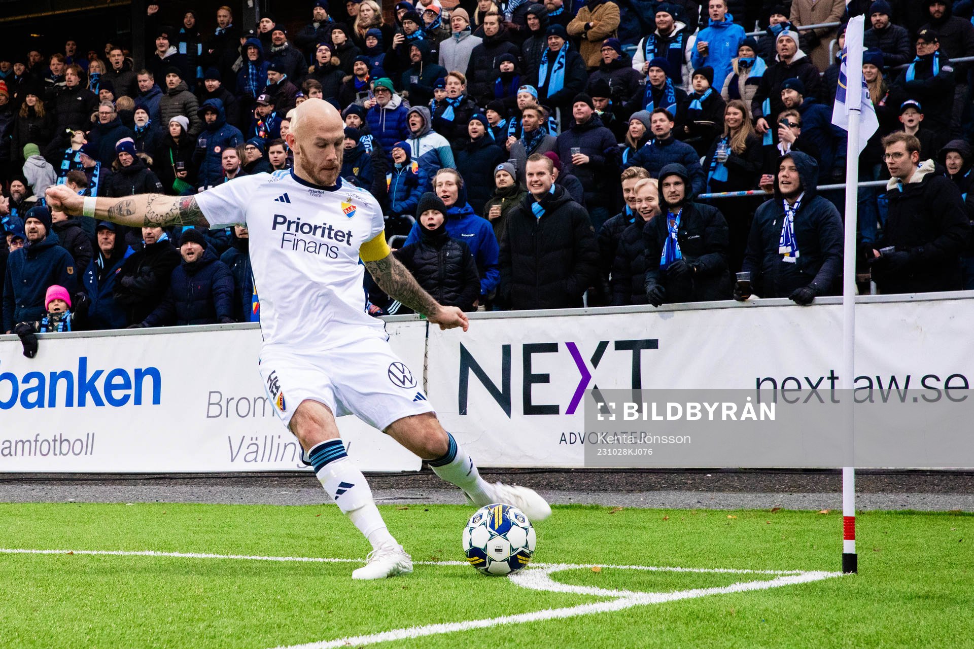 Djurgårdens Magnus Eriksson med en hörna