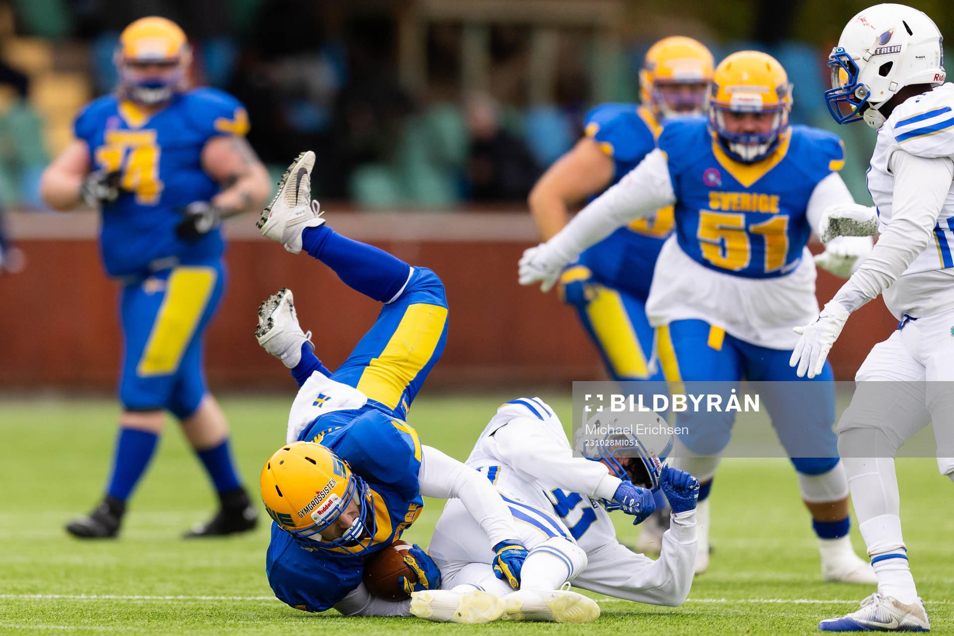 Lorenzo Gioco of Italy hits a player of Sweden